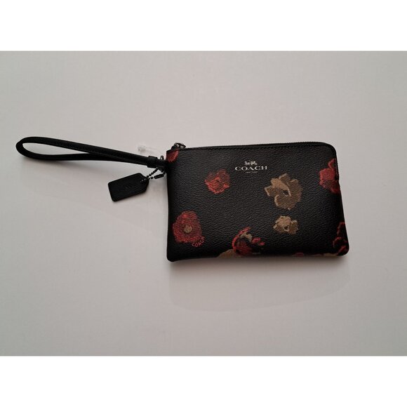 Coach Wristlet- Black Floral - Picture 1 of 6